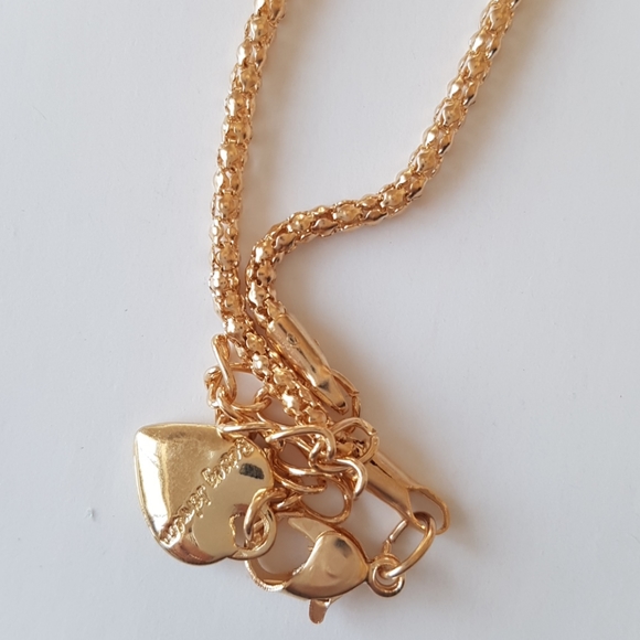 Betsey Johnson Style Necklace Rose with Crystal Pendant Chain - Picture 9 of 12